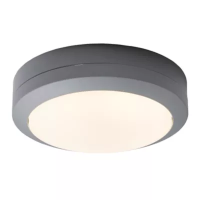 Hublot étanche LED intégrée Diall Sanbo gris 650lm Ø20 x P.6,5 cm