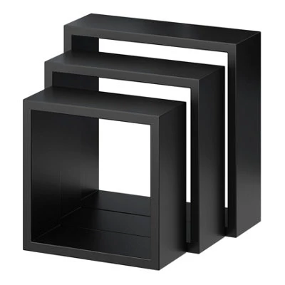 Étagère murale cube modulable Rigga Form, noir vendue par 3 pièces
