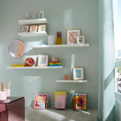 Tablette murale avec fixation invisible GoodHome Cusko blanc 118 cm