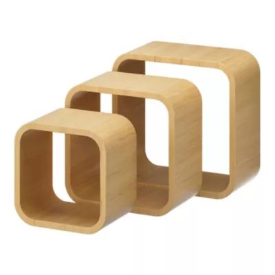 Étagère murale cube modulable Cusko Form, bois effet chêne vendue par 3 pièces