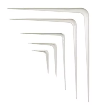 Équerre pour tablettes de 7,5 cm à 15 cm, acier blanc