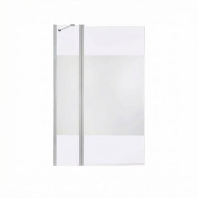Pare-baignoire 2 volets verre effet dépoli anticalcaire GoodHome Calera H. 140 x l. 104 cm