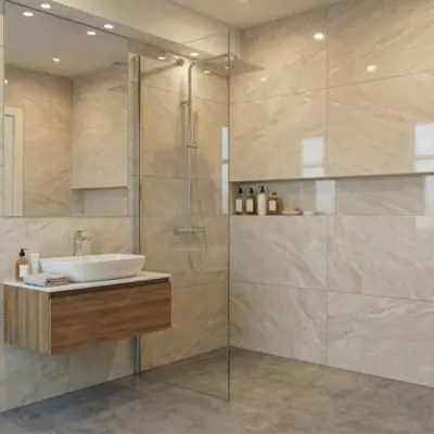 Paroi de douche à l'italienne Cooke & Lewis Zilia transparent 90 cm