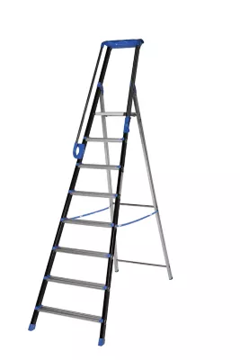 Escabeau Mac Allister 8 marches avec rampes en aluminium
