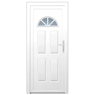 Porte d'entrée pvc Makalu demi lune 215 x 80 cm poussant gauche