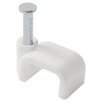 25 cavaliers plats en nylon pour câble de 2 x 0,75 mm² Diall blanc