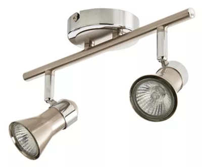 Réglette 2 spots Aphroditus métal chrome brossé GU10 2x50 W