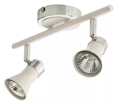 Réglette 2 spots Aphroditus métal blanc GU10 2x50 W