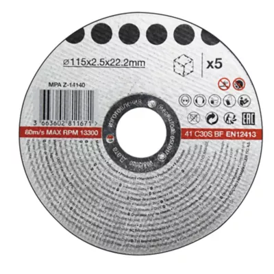 Disque de coupe pierre 115x2,5x22,2 mm 5 pièces