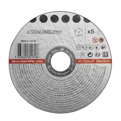 Disque de coupe pierre 125x2,5x22,2 mm 5 pièces