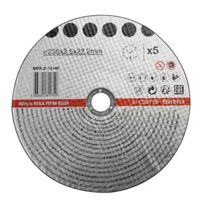 Disque de coupe pierre 230x2,5x22,2 mm 5 pièces