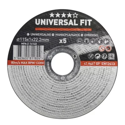 Disque de coupe métal Universel 115x1x22,2 mm - 5 pièces