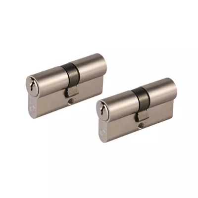 Cylindre laiton nickel satiné Smith & Locke 30 x 30 mm, lot de 2