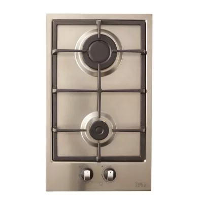 Plaque de cuisson gaz 2 foyers Cooke & Lewis coloris inox l.30,5 x P.51 x H.8,5 cm