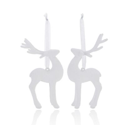 Renne pailleté blanc (2 pièces)