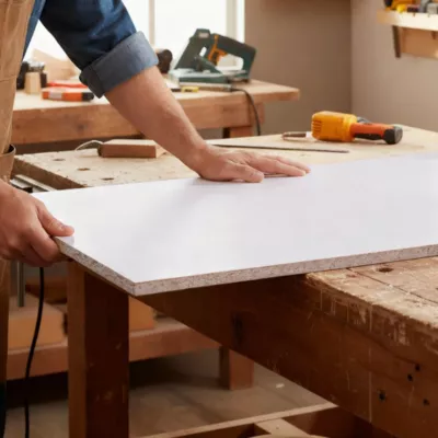 Panneau mélaminé sans bord blanc - 250 x 125 cm, ép.18 mm (vendu au panneau)