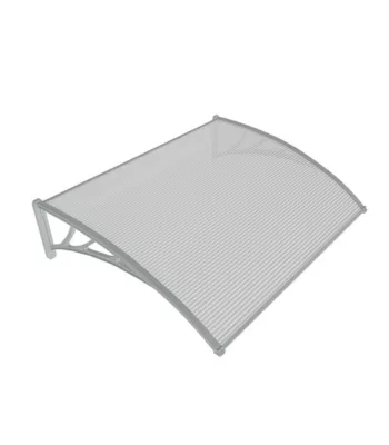 Auvent plastique et polycarbonate Geom Tiffanio gris clair 120 X 90 cm