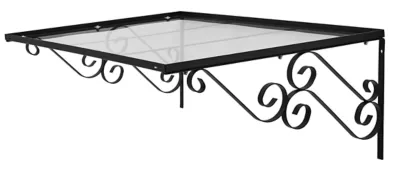 Auvent acier et polycarbonate 140 x 80 cm