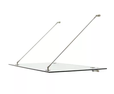 Auvent plat acier et verre 150 x 90 cm
