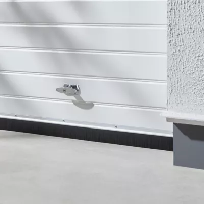 Bas de porte de garage alu brosse Diall argent 125 cm