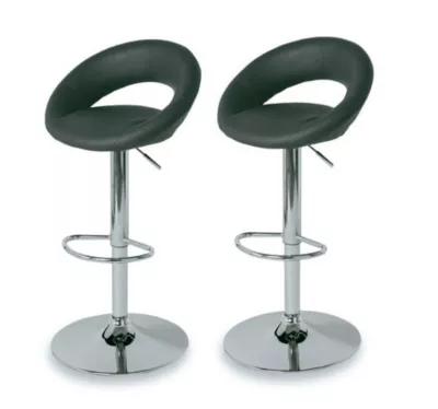 Lot de 2 tabourets de bar Régina gris