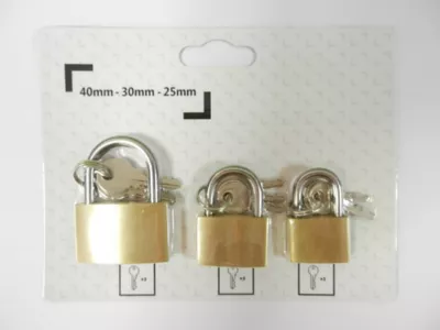Lot de 3 cadenas 25/30/40 mm + 9 clés fournies