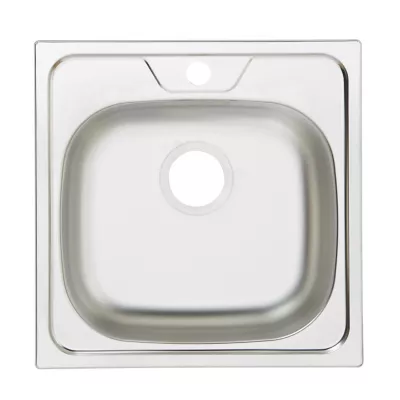 Évier à encastrer en inox satiné 1 bac, L.44,5 x P.44 cm, Cooke & Lewis Gamow