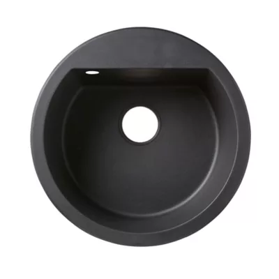 Évier à encastrer en granit noir 1 bac, L.62 x P.50 cm, Cooke & Lewis Drexler