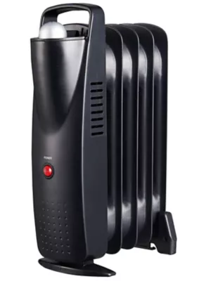 Radiateur à bain d'huile 500 W, pour 10 m², noir vif, l.14 x P.26 x H.39 cm, CYPA-5