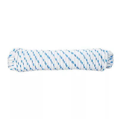Corde tressée en polypropylène blanche et bleue DIALL ø8 mm, 15 m