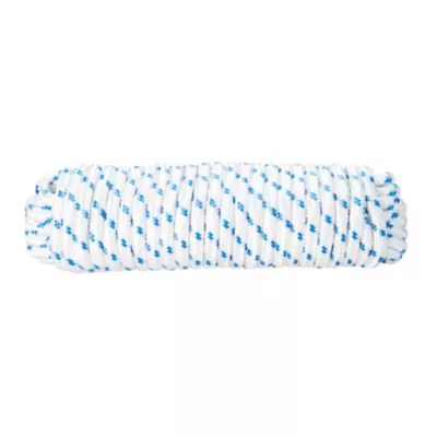 Corde tressée en polypropylène blanche et bleue DIALL ø10mm, 15 m
