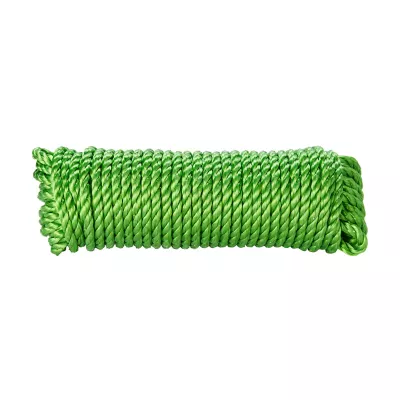 Corde torsadée en polypropylène verte DIALL ø8 mm, 25 m