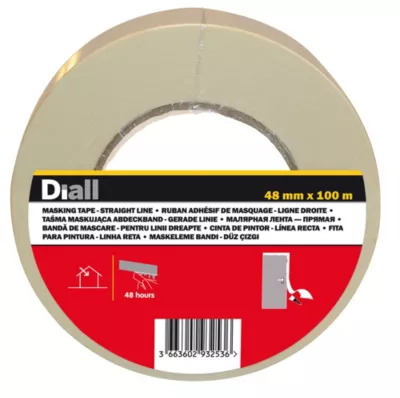 Ruban de masquage lignes droites Diall 48 mm x L.100 m - 1 rouleau