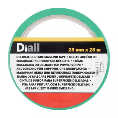 Ruban de masquage surfaces délicates Diall 25 m x 25 mm - 1 rouleau