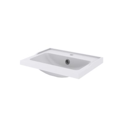 Plan vasque en céramique blanc l.60 cm, GoodHome Lana