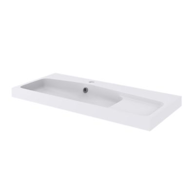 Plan vasque en résine blanc l.100 cm, GoodHome Mila