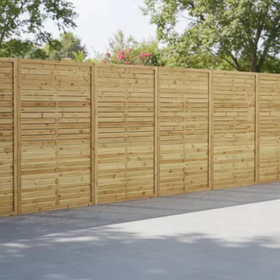 Panneau droit de clôture Khoper en bois traité ép.20 mm L. 90 x H.180 cm