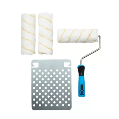 Lot rouleau + 2 manchons 180 mm + grille métal Diall