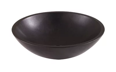 Vasque à poser ronde en pierre naturelle noire Ø38 x H.12 cm, GoodHome Tumen