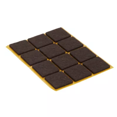 Patin en feutre auto-adhésifs Diall 24 x 24 mm x 12, marron