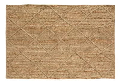 Tapis jute naturel surpiqué Croisillons 120x180 cm