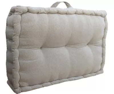 Dossier de chaise Deko & Co chambray lin naturel L.60 x l.40 x ep.15 cm