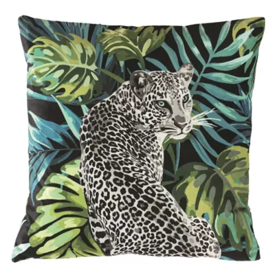 Coussin velours imprimé Panthère 40 x 40 cm
