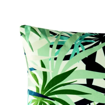 Coussin velours imprimé Plumeria Deco&Co L.40 x l.40 cm