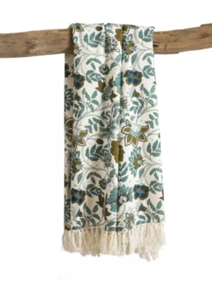Plaid Indiana Deco&Co bleu et blanc L.150 x l.130 cm