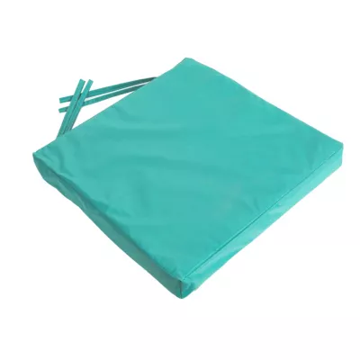 Gallette de chaise carré imperméable bleu turquoise L.38 x l.38 x ep.8cm Deco&co