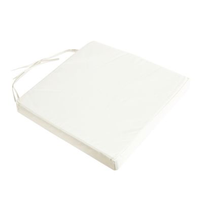 Gallette de chaise carré imperméable blanc L.38 x l.38 x ep.8cm Deco&co