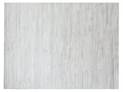 Tapis en cuir cousu blanc L.240 x l.180 cm