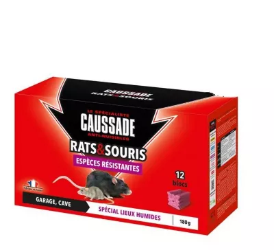 Blocs rats et souris espèces résistantes Caussade 180g