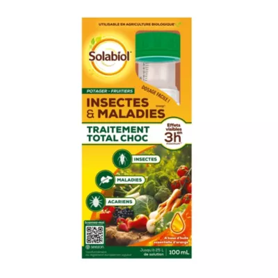 Traitement anti-insectes et maladies pour potagers et fruitiers Solabiol 100ml